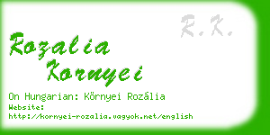rozalia kornyei business card
