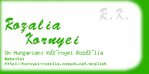 rozalia kornyei business card